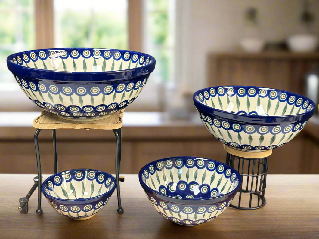 Set of 4 Matching Nesting Bowls - Peacock