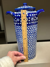 Load image into Gallery viewer, Canister, Pre-owned 14&quot; with Lid - Dots and Diamonds
