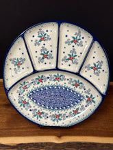 Load image into Gallery viewer, Platter, Divided 10.25” Round - Winter Holly
