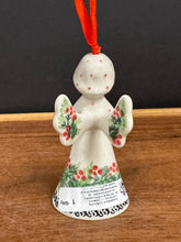 Load image into Gallery viewer, Angel Figurine Bell Ornament 3.5&quot; - Holly Berry
