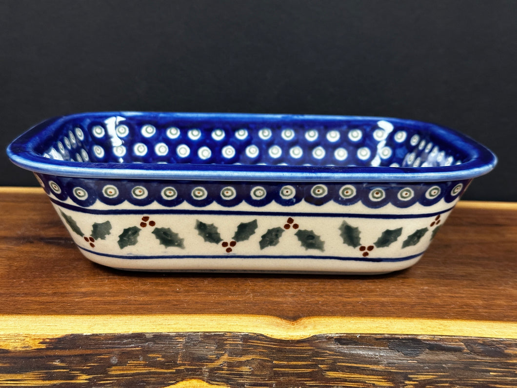 Baker, Rectangular w/Grip Edge - Pre-Owned** with Chip - Holly Leaves