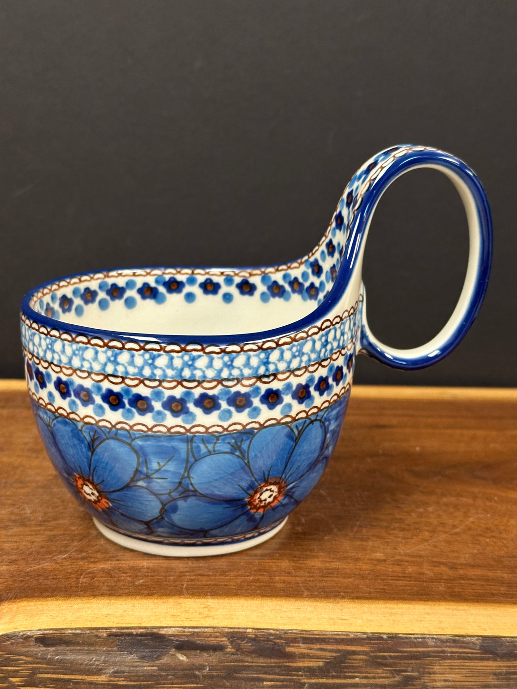 Bowl, Loop Handle Soup - U408C Chyla Blue