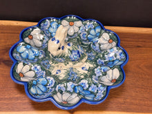 Load image into Gallery viewer, Egg Plate, Bunny Rabbit Figurine - Blue and White Delight
