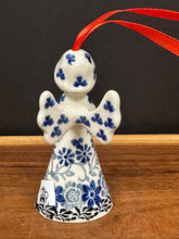 Load image into Gallery viewer, Angel Figurine, Bell Ornament 3.5&quot; - Silver Lace
