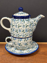 Load image into Gallery viewer, Teapot for One - Knob Damaged and Repaired - Forget Me Knots

