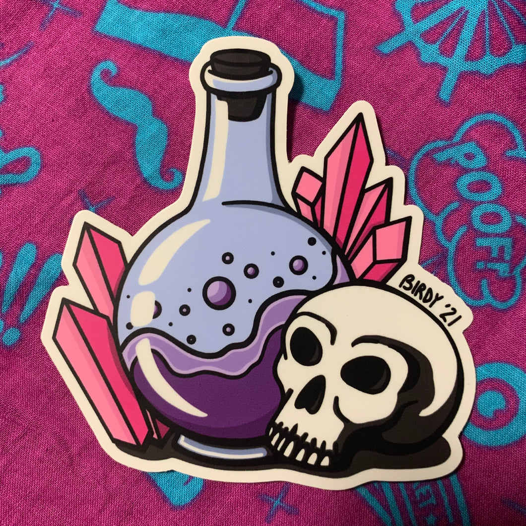 Sticker by Birdy, Skull and Potion