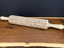 Load image into Gallery viewer, Rolling Pin, Wooden Embossed - Victorian Rose
