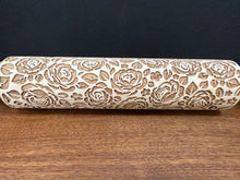 Load image into Gallery viewer, Rolling Pin, Wooden Embossed - Victorian Rose
