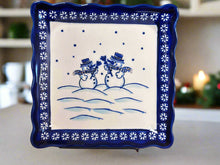Load image into Gallery viewer, Platter, Square W/Scalloped Rim - Snowman

