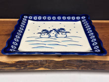 Load image into Gallery viewer, Platter, Square W/Scalloped Rim - Snowman

