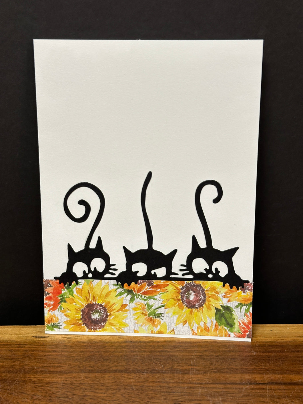 Hand-painted Greeting Card - Trio of Black Cats