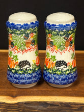 Load image into Gallery viewer, Salt &amp; Pepper Set, Tall Kalich - Hedgehogs in the Pumpkin Patch
