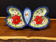 Serving Butterfly Dish, Divided - Kalich Hummingbird in a Garden