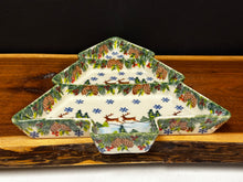 Load image into Gallery viewer, Platter, Christmas Tree Shape Divided - Reindeer in the Snow

