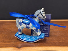 Load image into Gallery viewer, Rocking Horse Ornament - Snowy Blue
