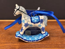 Load image into Gallery viewer, Rocking Horse Ornament - Snowy Blue
