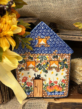 Load image into Gallery viewer, Platter, House Shape - Kalich Black Cat and Pumpkins
