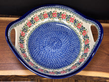 Load image into Gallery viewer, Bowl/Platter with Handles - Red Wreath
