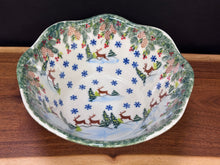Load image into Gallery viewer, Bowl, Viki Wavy Edge - Reindeer in the Snow
