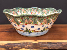 Load image into Gallery viewer, Bowl, Viki Wavy Edge - Reindeer in the Snow
