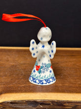 Load image into Gallery viewer, Angel Figurine, Bell Ornament 3.5&quot; - Winter Holly
