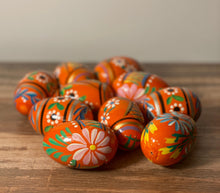 Load image into Gallery viewer, Eggs, 2&quot; Wooden Pysanky - Orange
