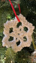 Load image into Gallery viewer, Ornament - Snowflake, Hand-crocheted by Karen
