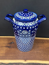 Load image into Gallery viewer, Canister, Pre-owned 10.5&quot; with Lid - Dots and Diamonds
