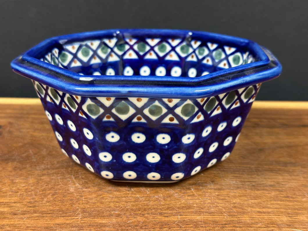 Bowl, Pre-Owned Octagon 6.25” x 2.75” - Dots and Diamonds