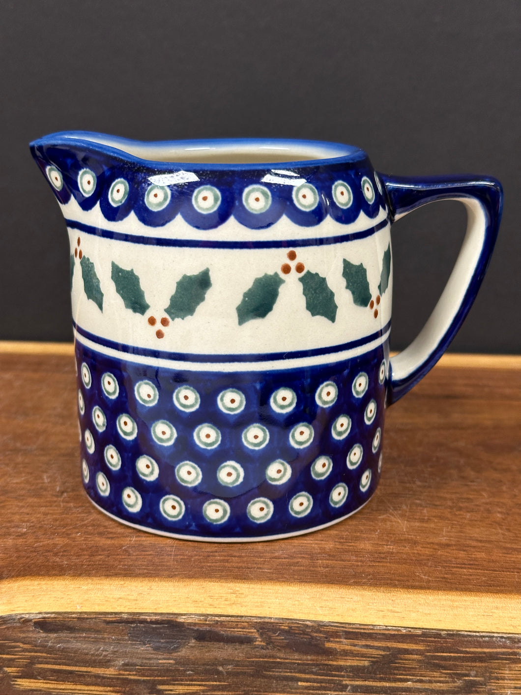 Pitcher, Pre-Owned 16 oz - Holly Leaves