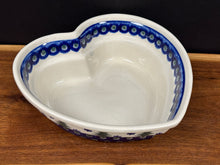 Load image into Gallery viewer, Bowl, Pre-Owned Heart Shaped 8&quot; - Evergreen Trees &amp; Snowflakes
