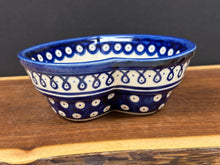 Load image into Gallery viewer, Bowl, Pre-Owned Heart Shaped 6&quot; - Peacock Dots &amp; Swirls
