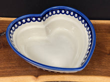 Load image into Gallery viewer, Bowl, Pre-Owned Heart Shaped 8&quot; - Peacock Dots &amp; Loops
