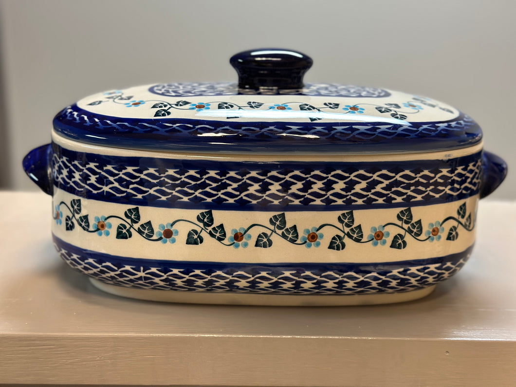Baker, Pre-owned Covered w/Lid - Flower Vines