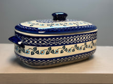Load image into Gallery viewer, Baker, Pre-owned Covered w/Lid - Flower Vines

