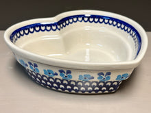Load image into Gallery viewer, Bowl, Pre-Owned Heart Shaped 8&quot; - Light Blue Pansy
