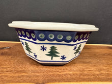 Load image into Gallery viewer, Bowl, Pre-Owned Octagon 6.25” x 2.75” - Trees &amp; Snowflakes
