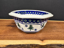 Load image into Gallery viewer, Bowl, Pre-Owned Octagon 6.25” x 2.75” - Trees &amp; Snowflakes
