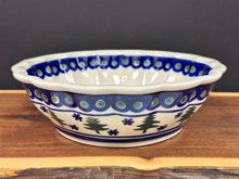 Load image into Gallery viewer, Bowl, Pre-Owned 8” x 2.5” Scalloped - Peacock &amp; Trees
