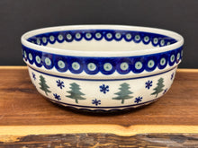Load image into Gallery viewer, Bowl, Pre-owned 7.75&quot; - Evergreen Trees &amp; Snowflakes
