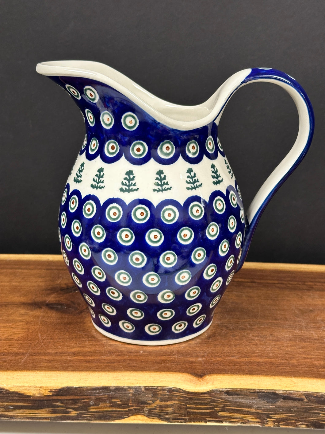 Pitcher, Pre-owned 1.7L - Peacock Dots & Trees