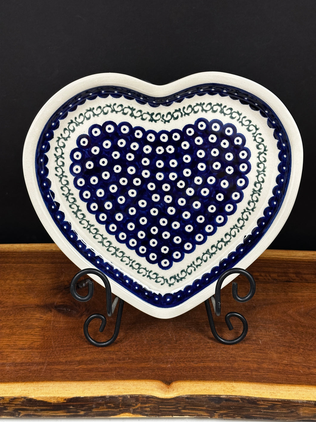 Dinner Plate 10.75”, Pre-Owned -Heart Shape - Criss Cross