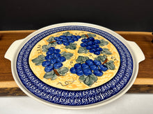 Load image into Gallery viewer, Platter, Pizza 12.5&quot; Plus Handles - Tuscan Grapes
