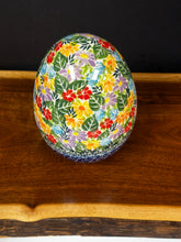 Load image into Gallery viewer, Egg, Pysanky Pottery - XXL Extra Large 6" - Gerbera Daisies
