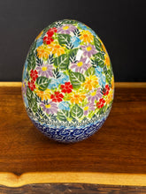 Load image into Gallery viewer, Egg, Pysanky Pottery - XXL Extra Large 6" - Gerbera Daisies
