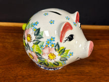Load image into Gallery viewer, Piggy Bank, Mini - Pink Flowers
