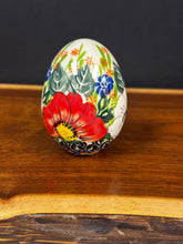Load image into Gallery viewer, Egg, Pysanky Pottery - Medium 3" - Red &amp; White
