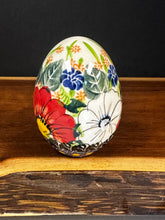 Load image into Gallery viewer, Egg, Pysanky Pottery - Medium 3" - Red &amp; White
