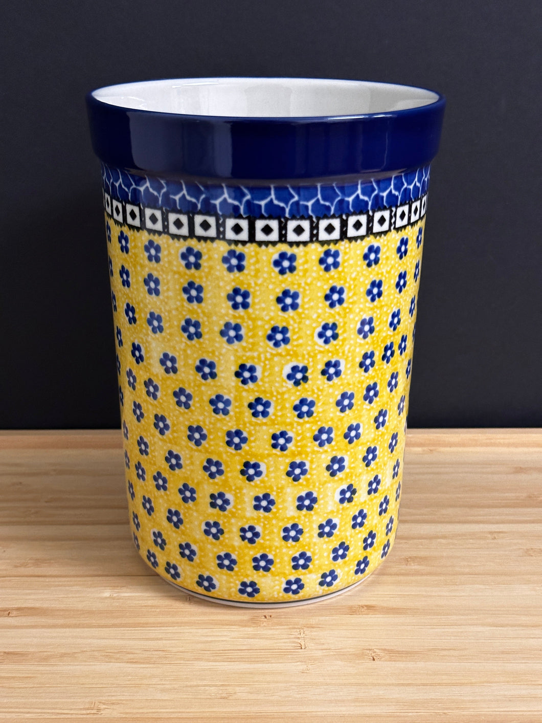 Wine Crock/Utensil Holder 7.75” H - Sunburst