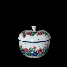 Load image into Gallery viewer, Container, Apple Shaped w/Vented Lid - CRACK UNDER GLAZE/DISCOUNTED

